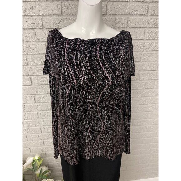 Dressbarn Collection Women Shimmering Fold Over Maxi Dress Size 14 - Picture 5 of 8